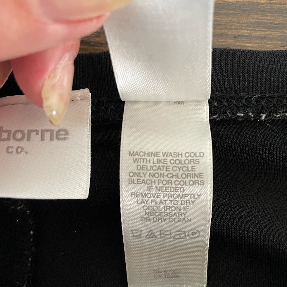 VINTAGE LIZ CLAIBORNE 2 PIECE PANT SET Size L Black White - Picture 12 of 12